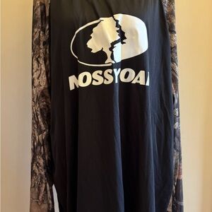 Mossy Oak Men’s Logo Long Sleeve Size 3XL Black and Camouflage T-Shirt